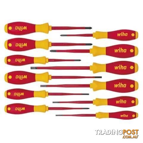 Slimfix Screwdriver Set Assorted VDE 1000V Insulated 12 Piece WIHA WH-41003