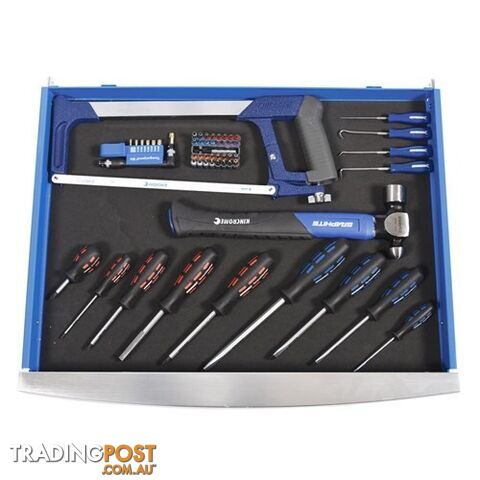 Contour Tool Chest Kit 207 Pieces 1/4, 3/8 & 1/2" Drive Electric Blue Kincrome K1509