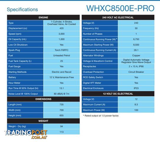Westinghouse WHXC8500E PRO Generator - photo 5 of 5
