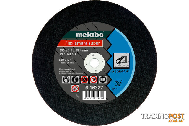 Cutting Disc Flexiamant Super 350 X 3.0 X 25.4 Steel TF 41 616327000 Pack of 10