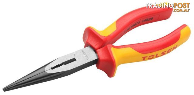 Insulated Long Nose Pliers Industrial 200mm Tolsen 38138