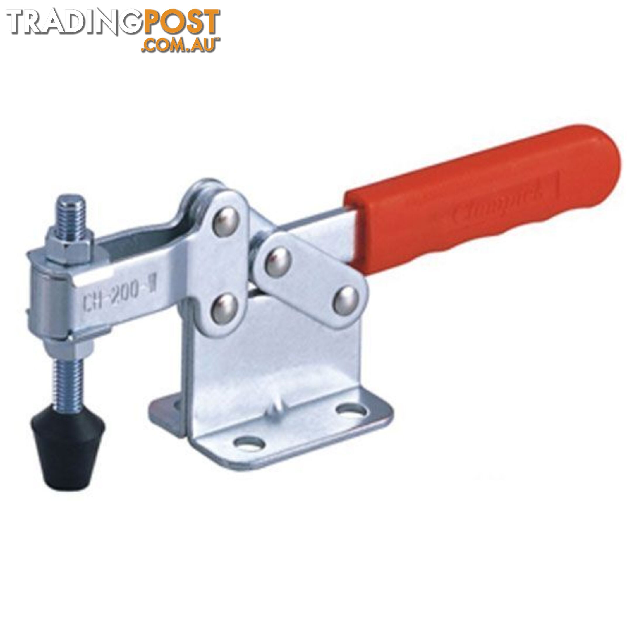 Toggle Clamp Horizontal Flanged Base Straight Handle 400kg Cap 60mm Reach ITM CH-200-W