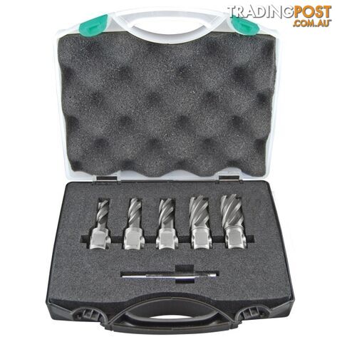 Annular Cutter Holemaker Silver Series Set 7 Pcs Metric Short 14, 16, 18, 20, 22mm & Pin ASSET-A