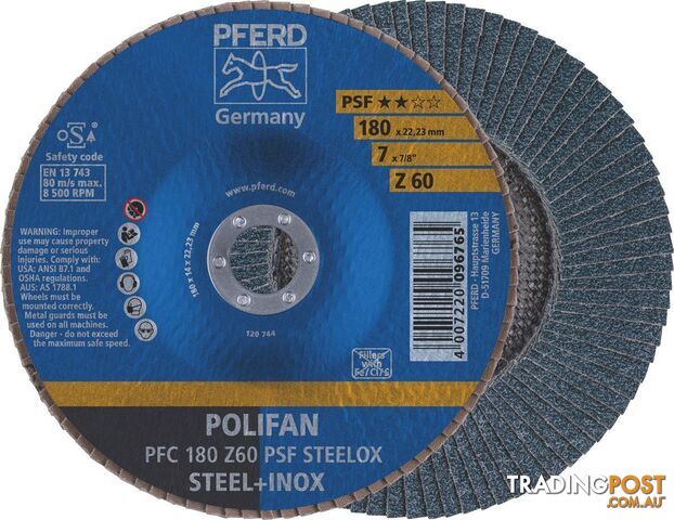 Polifan Flap Disc 180mm 7" 60G GP Inox Zirconia 67766185