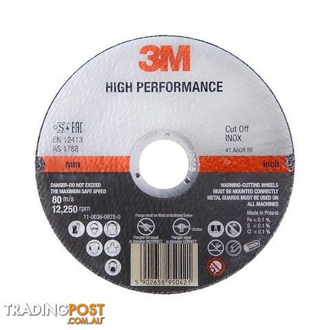 High Performance Cut-Off Wheel 115mm x 2.5mm 3M XA009104408 Pack of 25