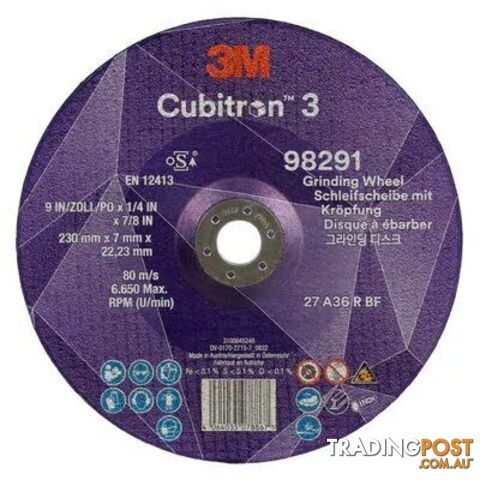 Grinding Wheel Depressed Centre 230 x 7 x 22.23 mm 36+ T27 Cubitron™ III...