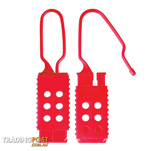 Plastic Lockout Hasp Non-Conductive Nylon 1in x 2-1/2in (25mm x 64mm) Jaw Clearance Masterlock 428