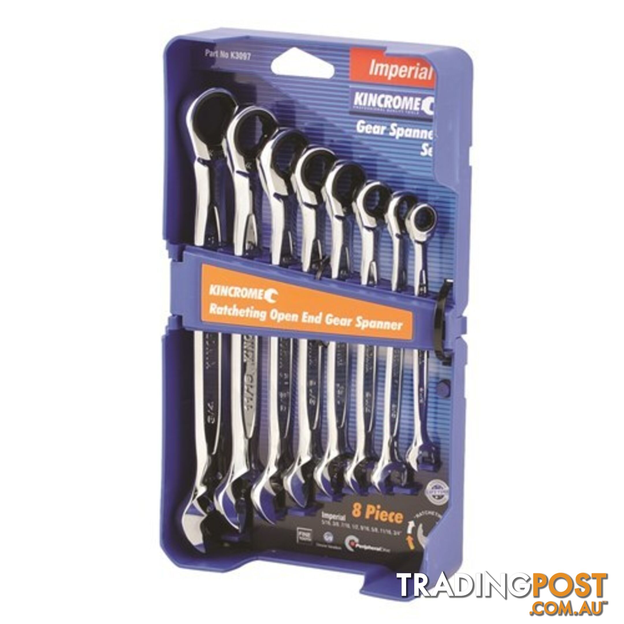 Combination Ratcheting Open End Gear Spanner Set Kincrome K3097