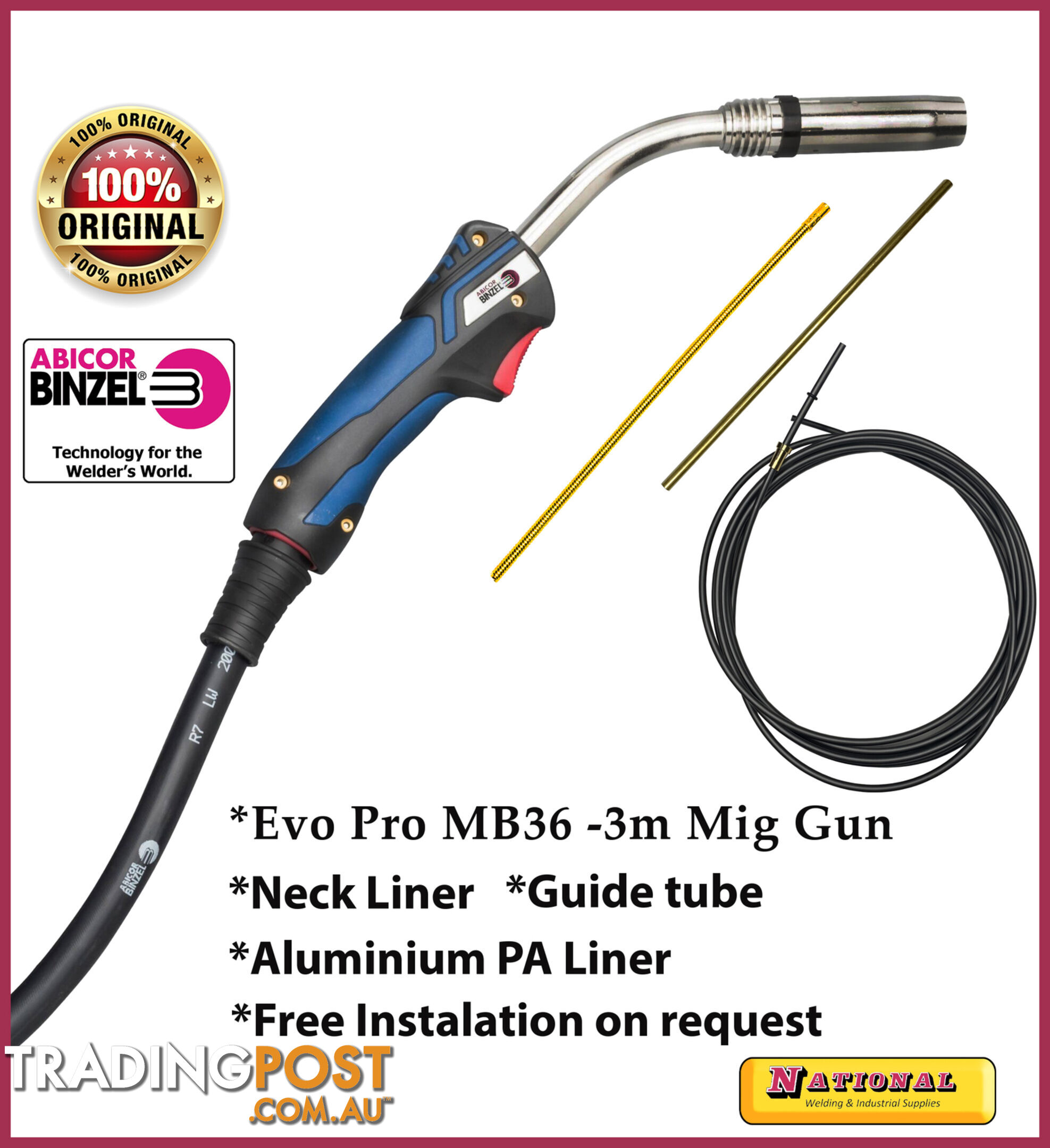 EVO PRO MB 36 3 Metres Torch With Aluminium Kit Binzel 014.0529.1AL