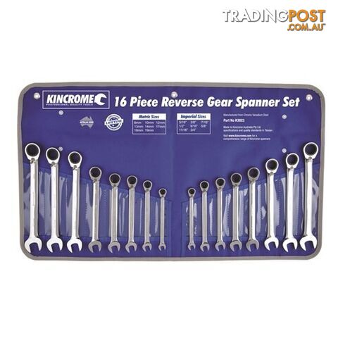 Combination Gear Spanner Set 16 Piece Kincrome K3023