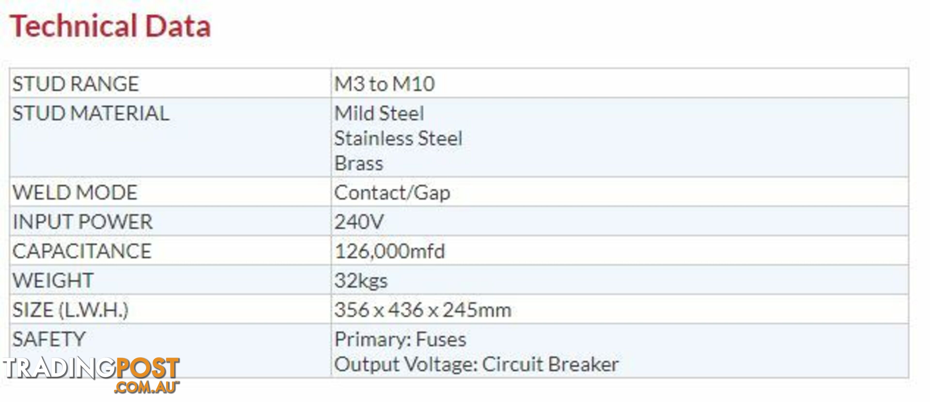 Capacitor Discharge Stud Welder For M3 to M10 Studs CD9000G with Contact Gun