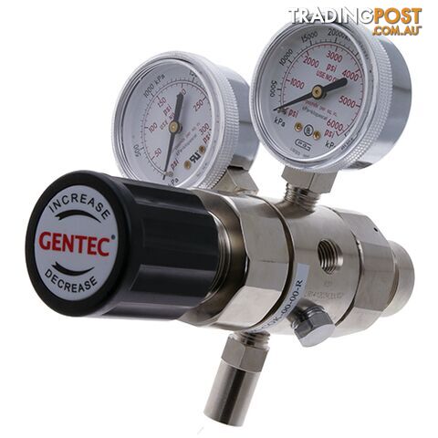 Gentec 2S Regulator 6.0 Purity CO2 Type 30 - Chrome Plated In: 30,000 kPa Out: 1700 kPa