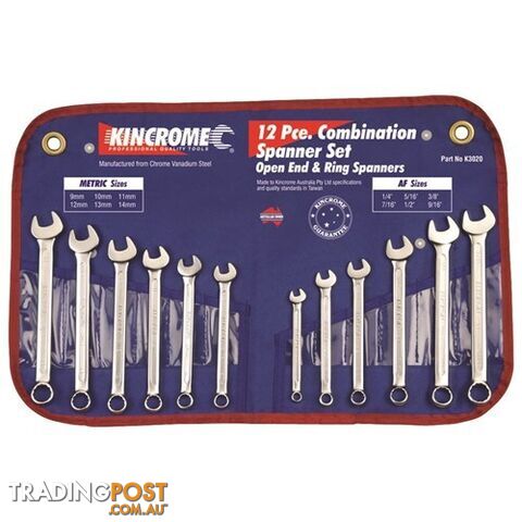 Combination Spanner Set 12 Piece Kincrome K3020