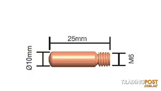 1.0mm Contact Tip Standard Duty (Tweco Style 1) 11-40 Pkt : 10