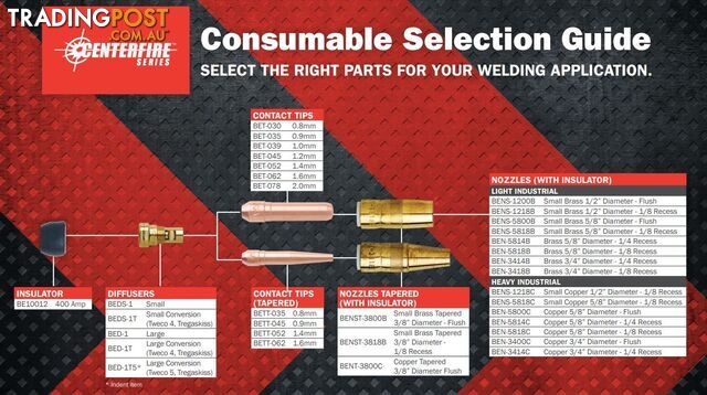 Centerfire Standard Contact Tips