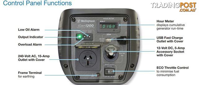 Digital Inverter Generator Portable Gas Powered 1200 W iGen1200 - photo 5 of 5