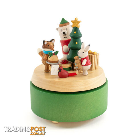 Christmas Morning Moving Wooden Musical Box - CMMWMB01 - 4711717289980