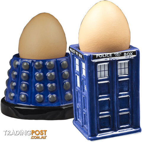 Doctor Who Tardis and Dalek Egg Cup Set - DCT74 - 9342246008411