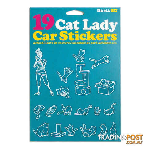 Cat Lady Car Stickers - GAMCLCS01 - 810314021444