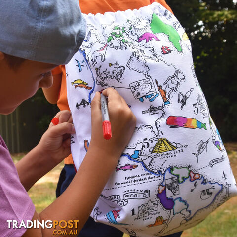 Colour and Learn World Map Backpack - CALWMBP01 - 5060255291481