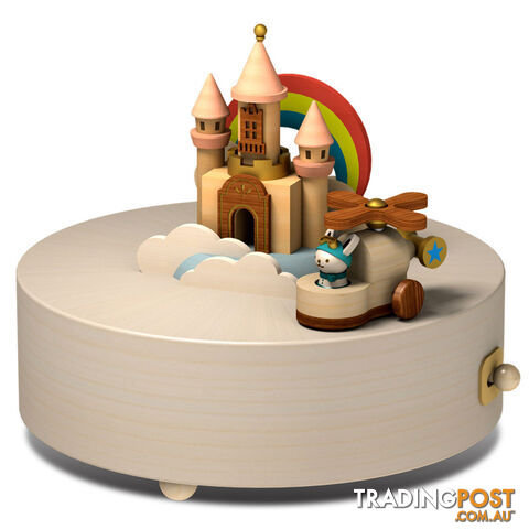 Happy Clouds and Castle Moving Wooden Musical Box - HPP05 - 4711717201234