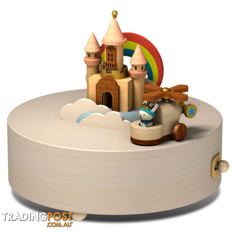 Happy Clouds and Castle Moving Wooden Musical Box - HPP05 - 4711717201234