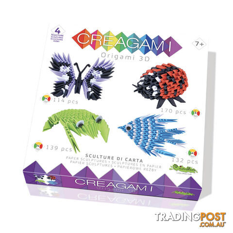 4 Sculpture Pack Creagami 3D Origami Kit - 4SCUPC3DOK - 8032591788311