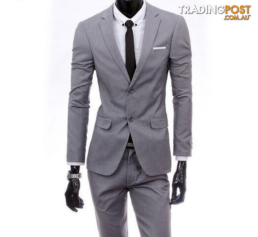 Custom Afterpay 2 pieces gray / XSboutique men suit sets / Men's two button Blazers suit+vest+jacket pants