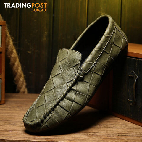 Custom Afterpay Green / 9Men boat shoes casual men hand sewing soft shoes Hole hole men shoes k81