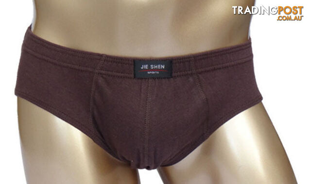 Custom Afterpay brown / XXLcotton underwear ultra-large size men's briefs male solid color underpants