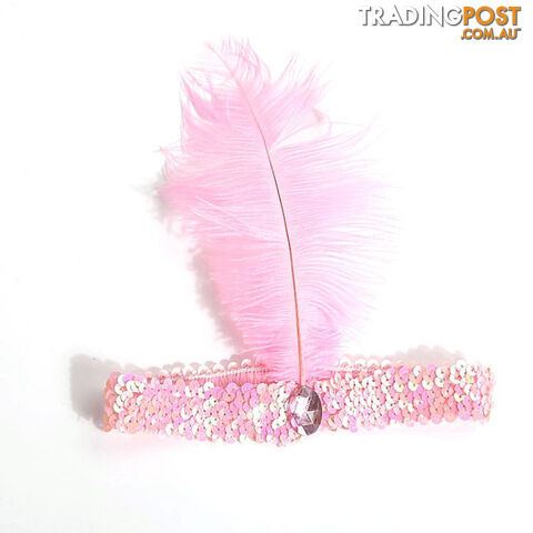 Custom Afterpay OFeather Headband 1920's Flapper Sequin Headpiece Costume Head Band Party Favor