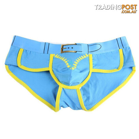 Custom Afterpay Sky Blue / LTemptation The Underwear Solid Nylon Spandex Briefs Ice Breathable Transparent Underwear Men Brand Mens Brief #2458