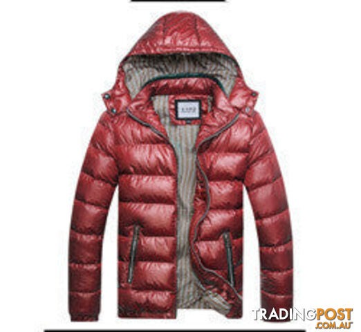 Custom Afterpay red / XXLMen Fashion Casual Down Parka Hooded Man Coat Jacket Windproof High Plus Size MWM516