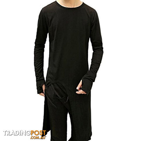 Custom Afterpay Black / XXLBrand Clothing Cotton t-shirt Mens Long Sleeve with Finger Hole Long Length Men T Shirts Novelty TeeTop S-XXL H09