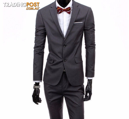 Custom Afterpay 2 pieces dark gray / XXLboutique men suit sets / Men's two button Blazers suit+vest+jacket pants
