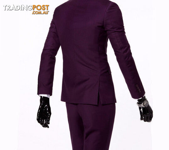 Custom Afterpay 2 pieces purple / XSboutique men suit sets / Men's two button Blazers suit+vest+jacket pants