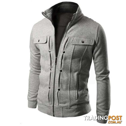 Custom Afterpay Gray / XXLBrand Clothing Bomer Jacket Causal Men's Coat Zipper Tracksuit Jacket Mens jackets and coats Jaqueta Masculina