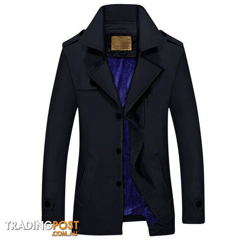 Custom Afterpay Black / XXLMen Casual Coats Trench Coats Fleece Inside Fit Male Windproof Jackets