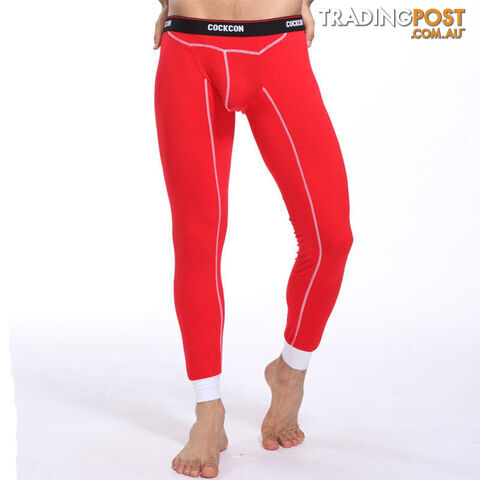 Custom Afterpay Red / XLMens Fleece Thermal Underwear Warm Cotton Thermo Underwear Man Long John Underpants M-XXL