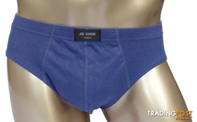 Custom Afterpay blue / Lcotton underwear ultra-large size men's briefs male solid color underpants
