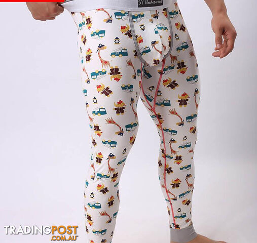 Custom Afterpay 3 / XLWarm Men Long Johns Cotton Printed Thermal Underwear Men Thermo Underwear Long Johns Underpants qk04