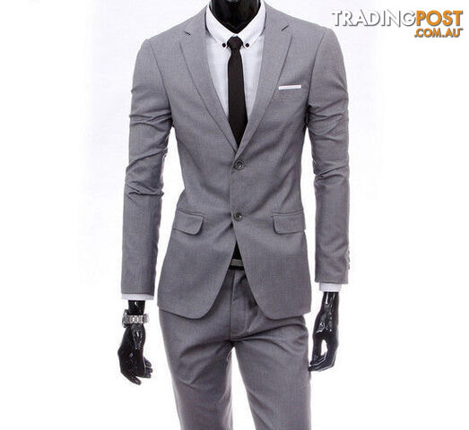 Custom Afterpay 2 pieces gray / XLboutique men suit sets / Men's two button Blazers suit+vest+jacket pants