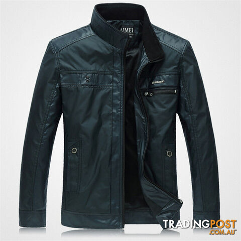 Custom Afterpay Green / LMen Jackets Leisure Men's Jacket Thin Business Men Coat 4XL Zipper Black male Casual style Stand Collar jacket