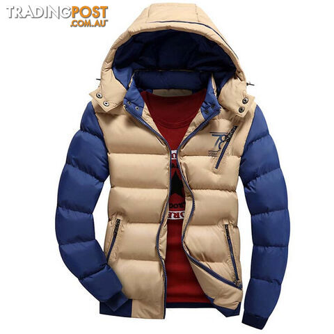Custom Afterpay Style 3 khaki / LArrival Men Jacket Warm cotton coat mens casual hooded jackets Handsome Outwear thicking Parka Plus size XXXL Coats