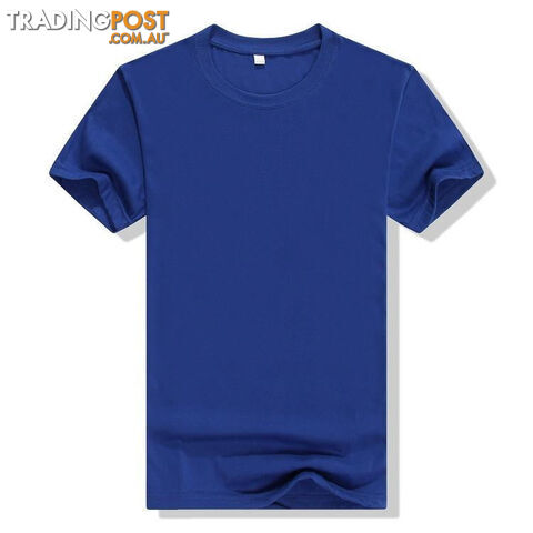 Custom Afterpay Deep Blue / XXLStyle Cotton Short Sleeve Men's Fashion Basic Solid T-Shirt Size S-4XL