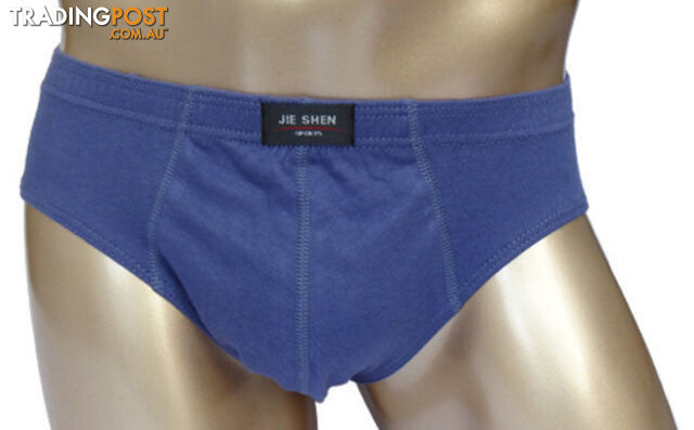 Custom Afterpay blue / XLcotton underwear ultra-large size men's briefs male solid color underpants