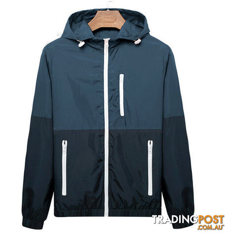 Custom Afterpay blue / XLCasual Jacket Thin Men Thin Windbreaker Sportswear Slim Zipper Coats 3XL ZHY1499