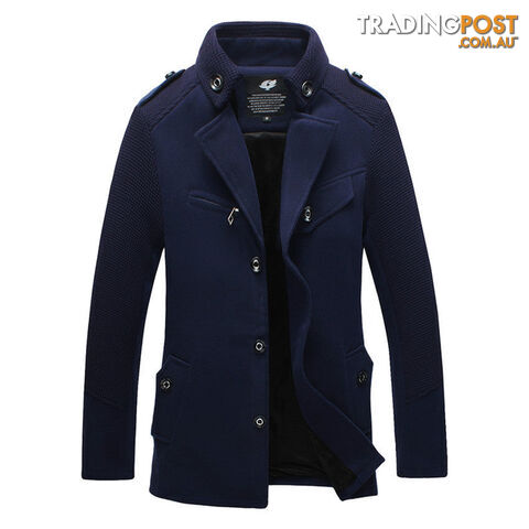Custom Afterpay Khaki / 4XLArrival Wool Blends Brand Men Suits Dress Jackets Men Casual Long Thicken Wool Coat Warm Men's Clothing