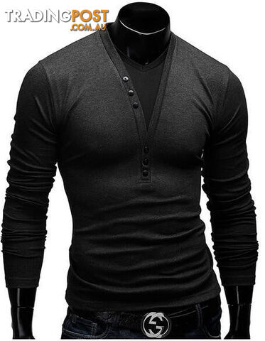 Custom Afterpay Dark gray / Asian Size XLT Shirt Men Brand Fashion Men'S Fake two Stitching Design Tops & Tees T Shirt Men Long Sleeve Slim T shirt Homme XXL