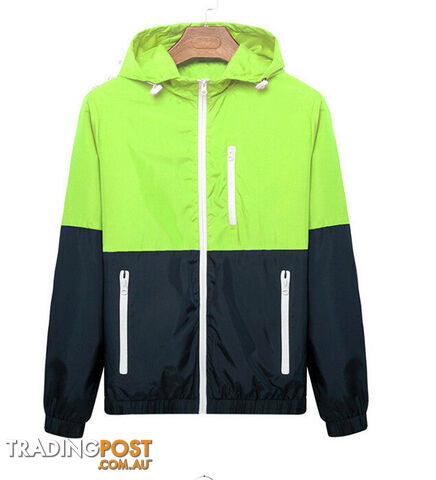 Custom Afterpay neongreen / XXXLCasual Jacket Thin Men Thin Windbreaker Sportswear Slim Zipper Coats 3XL ZHY1499